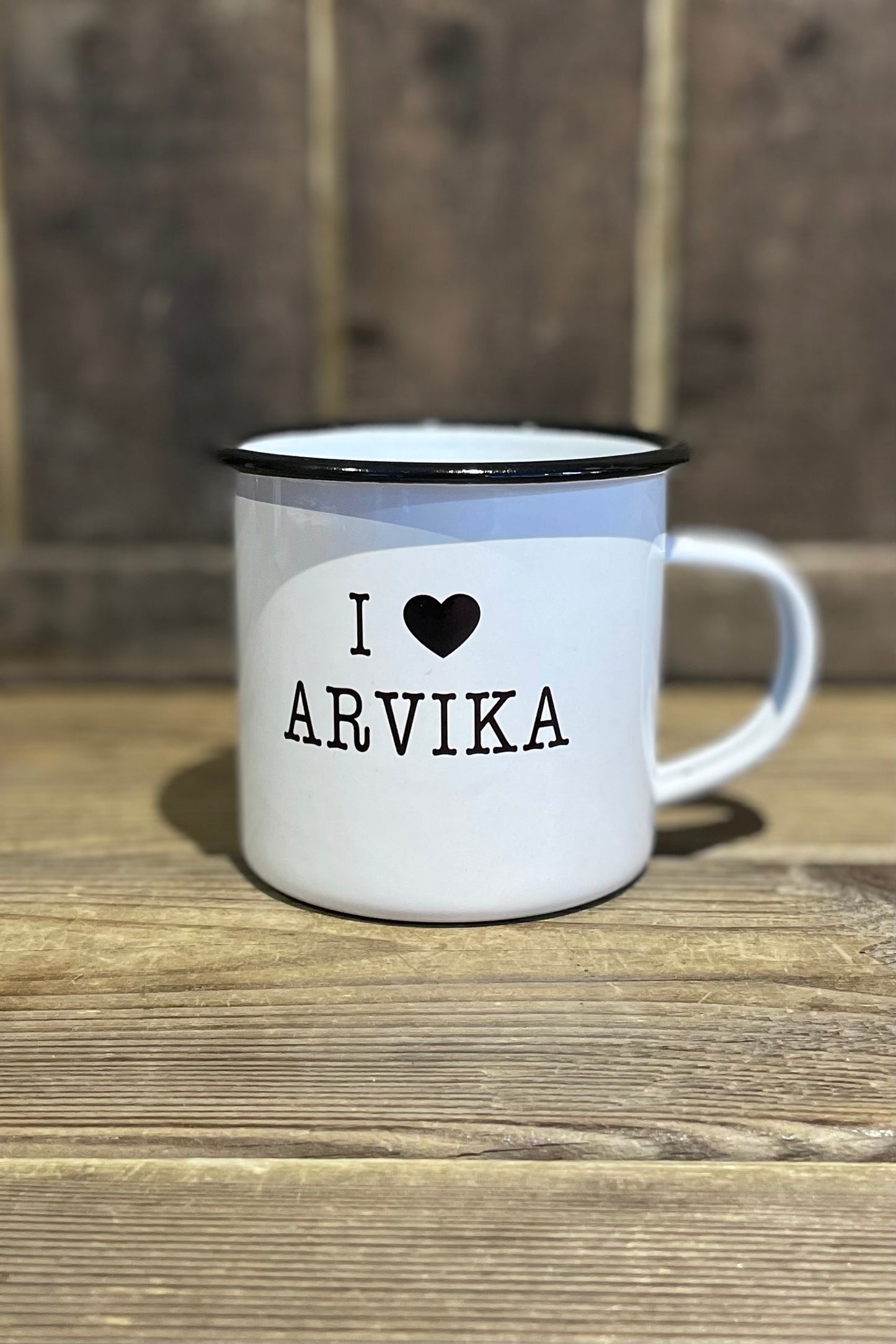 Emaljmugg I love Arvika