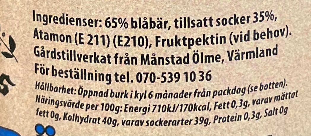 Mor Carins Blåbärssylt Stor