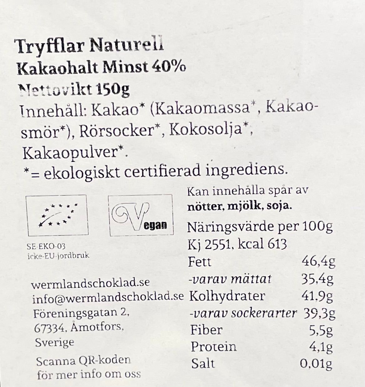 Chokladtryfflar Naturell