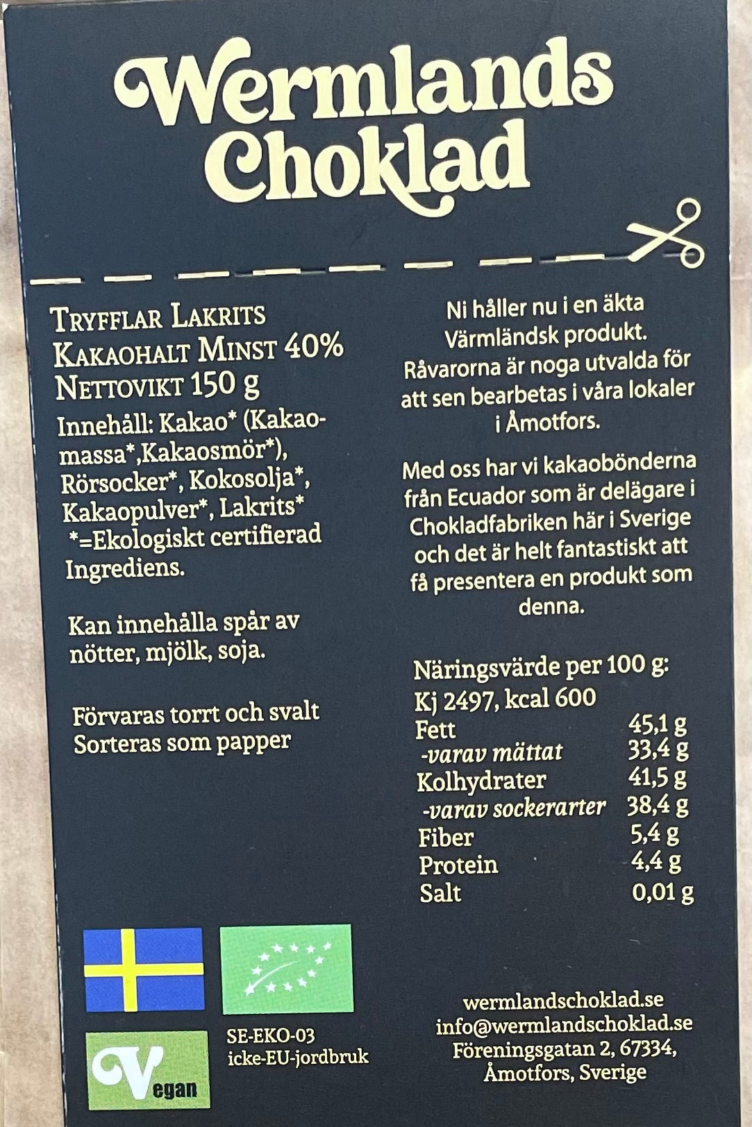 Chokladtryfflar Lakrits