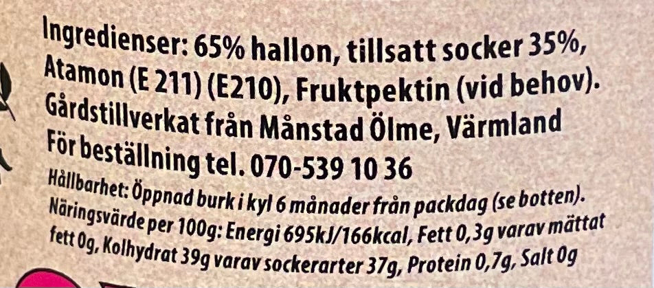 Mor Carins Hallonsylt Stor