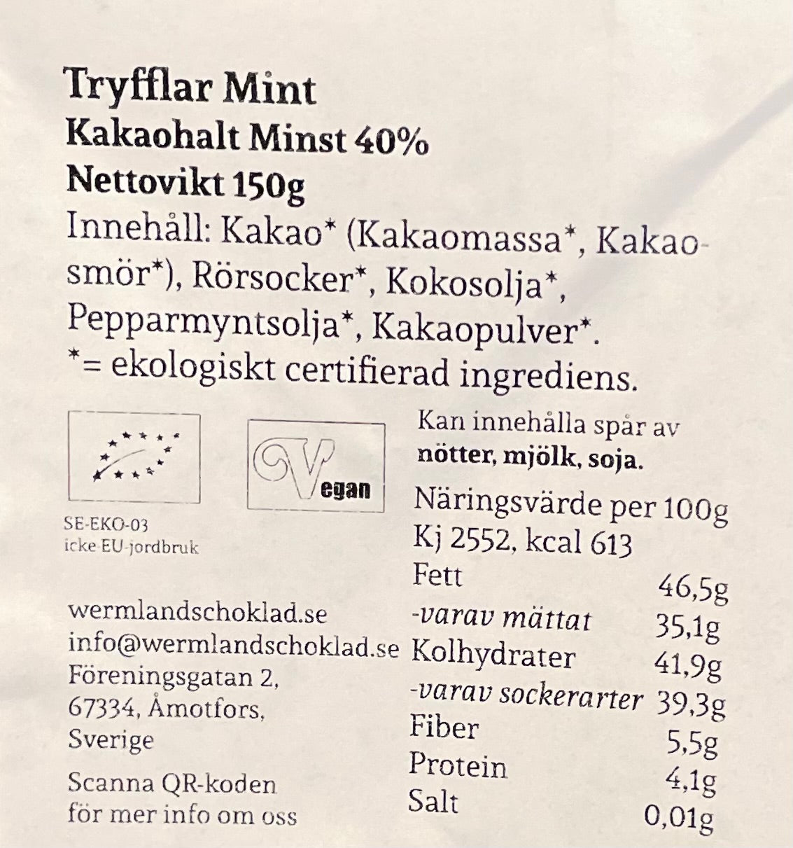 Chokladtryfflar Mint
