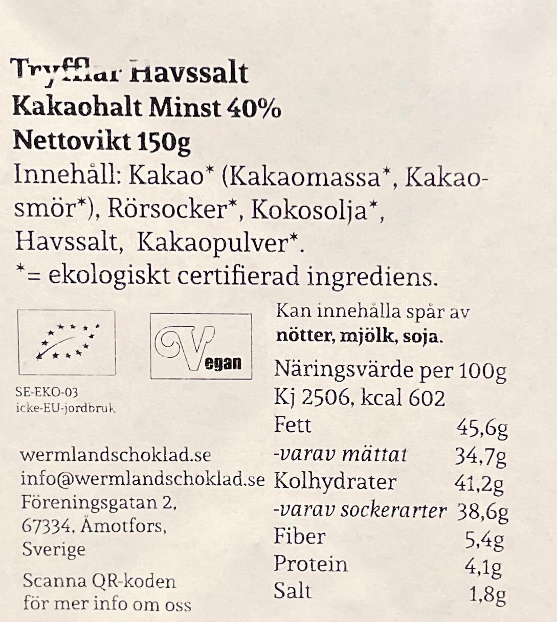 Chokladtryfflar Havssalt