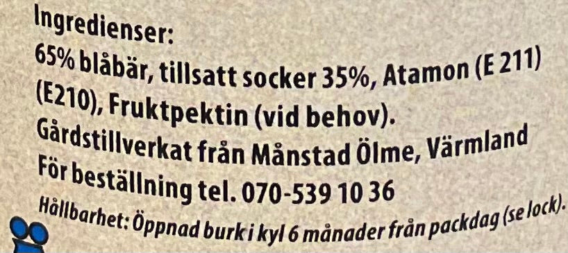 Mor Carins Blåbärssylt Liten