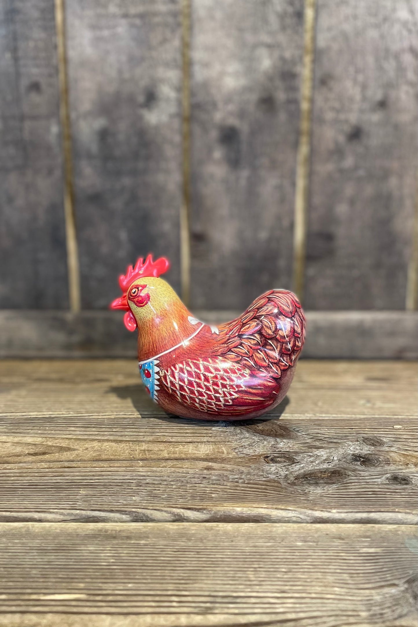 Plåtlåda Höna brun