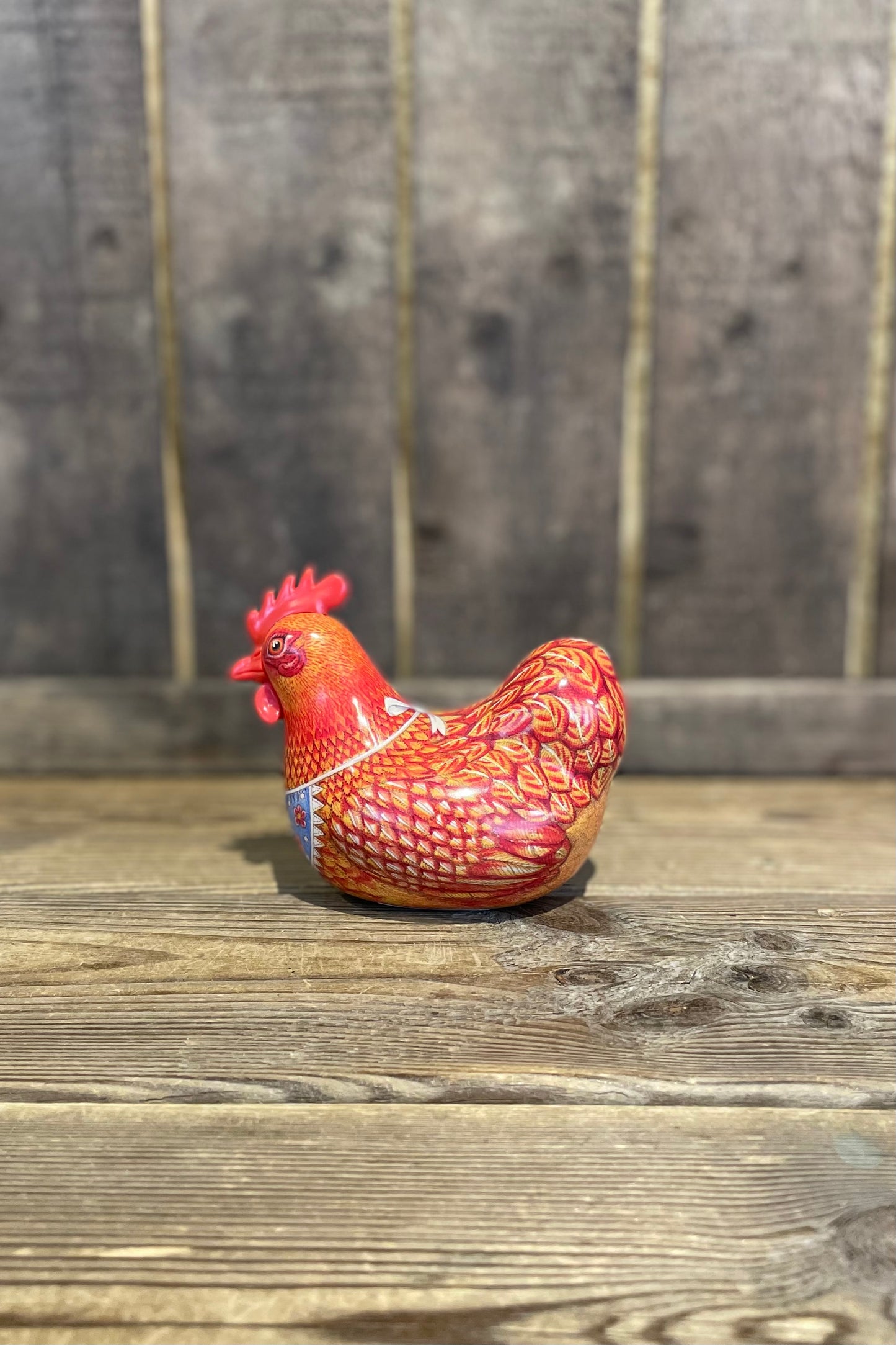 Plåtlåda Höna orange