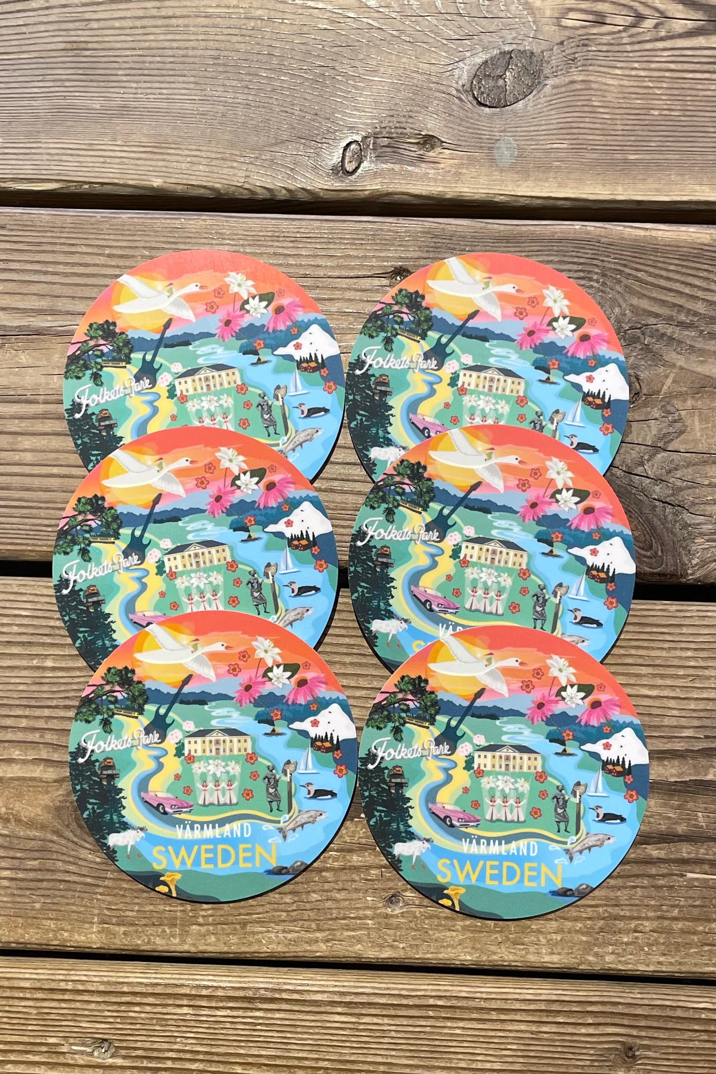 Värmland Glasunderlägg 6-pack