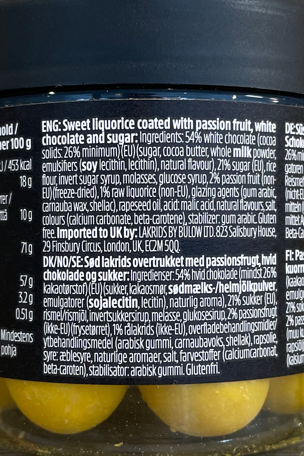 Chokladdoppad lakrits Passionsfrukt 125g