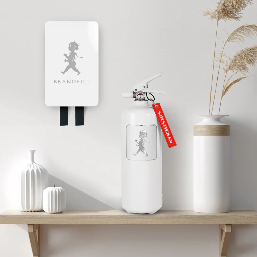 Brandfilt Solstickan vit/silver