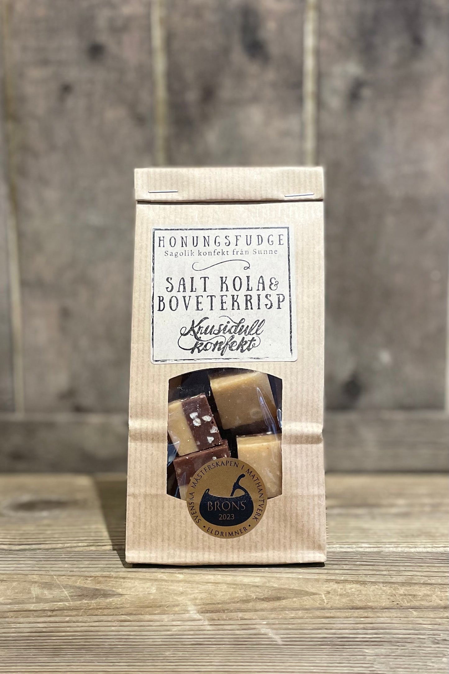 Honungsfudge Salt kola & Bovetekrisp