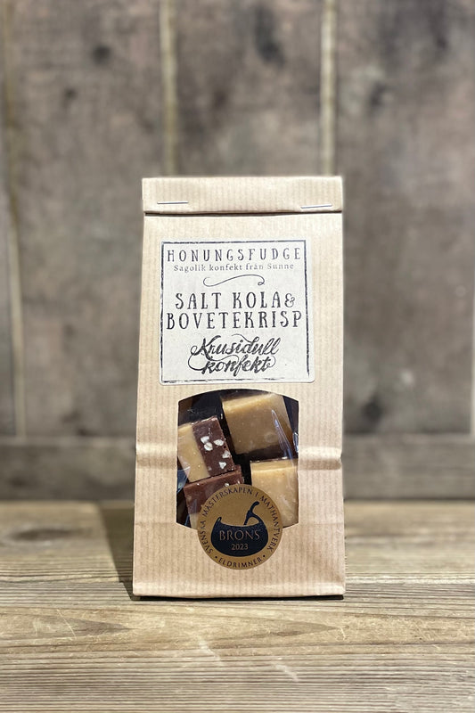 Honungsfudge Salt kola & Bovetekrisp