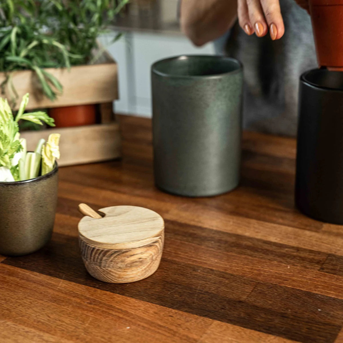 RAW Teak salt/socker skål