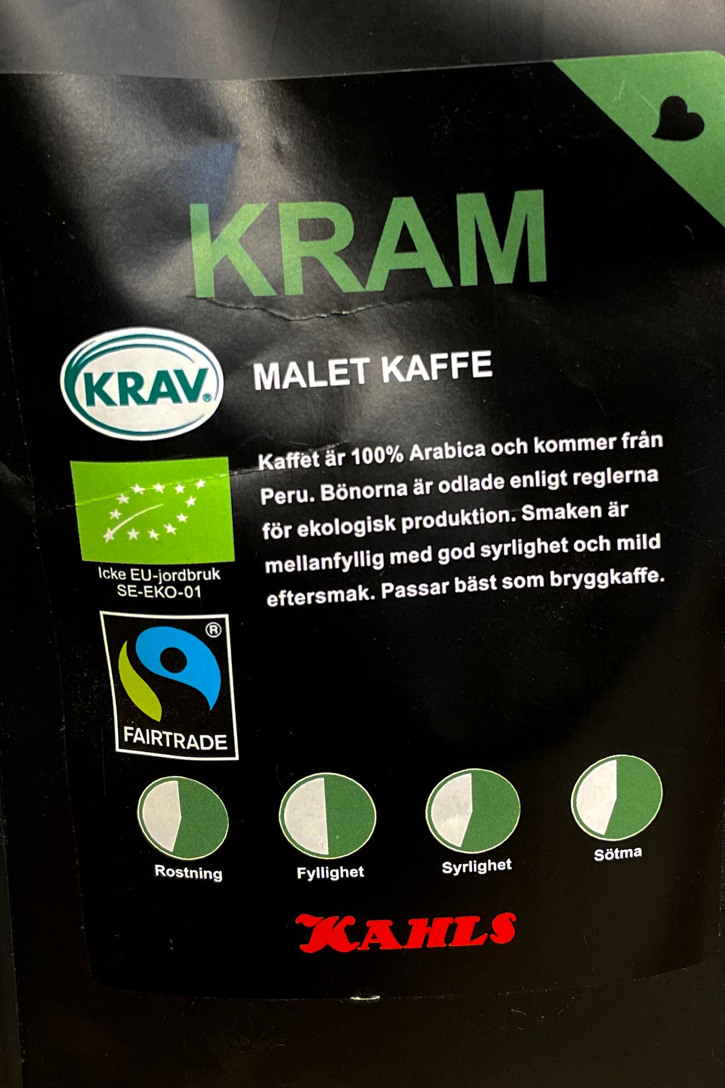 KRAM Fairtrade & KRAV 200g Bryggmalet