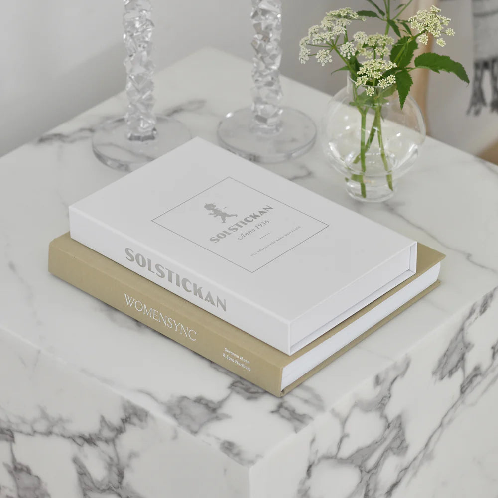 Brandfilt Solstickan vit/silver