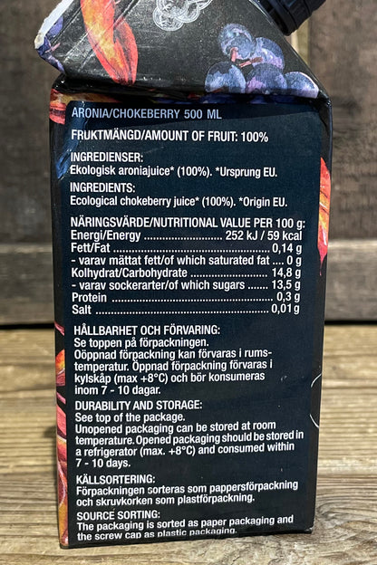 Ekologisk kallpressad råsaft Aronia