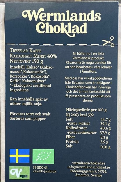 Chokladtryfflar Kaffe