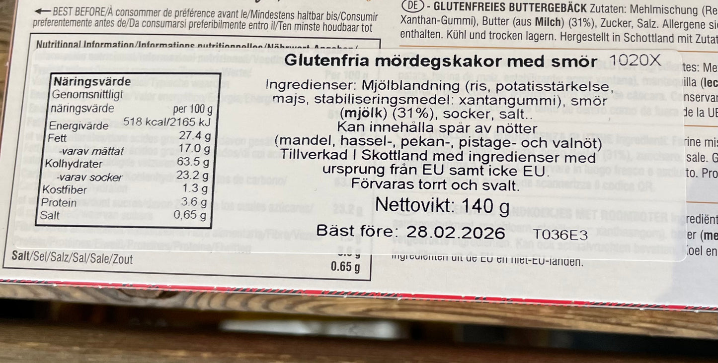 Shortbread Glutenfritt