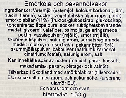 Smörkola och pekannötkakor
