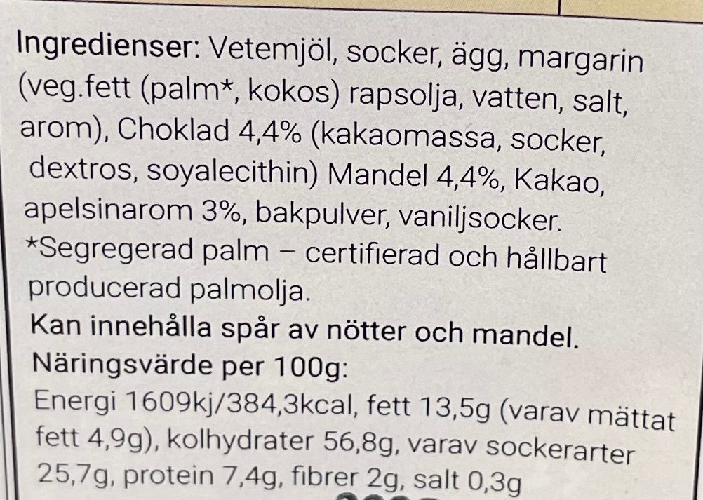 Biscotti Apelsin & Mörk Choklad