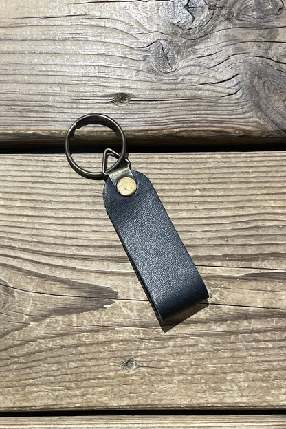 Nyckelring Svart läder